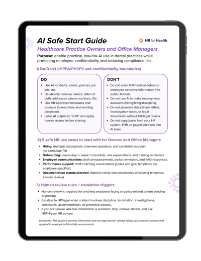 AI Safe Start Guide Mock Up