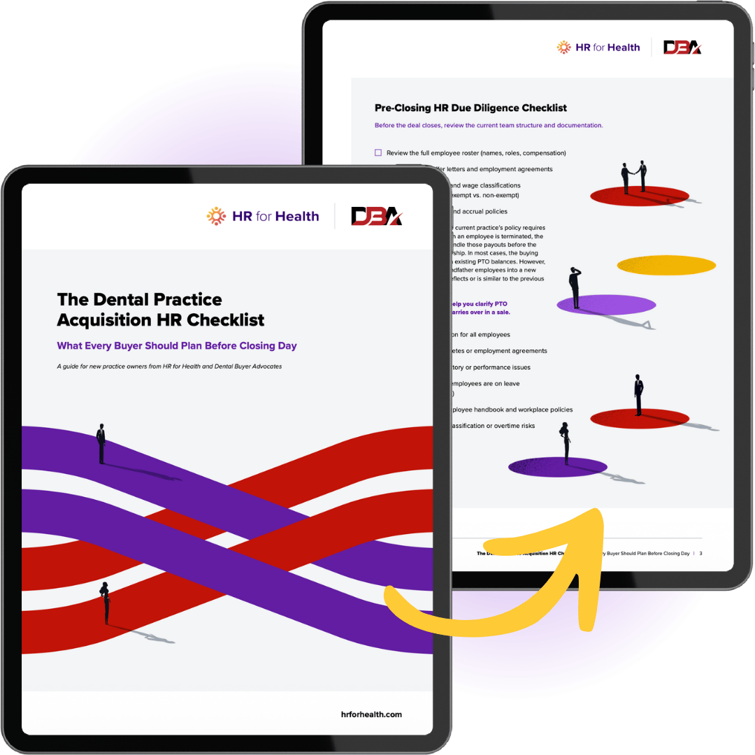 DBA Dental acquisition HR checklist graphic 4