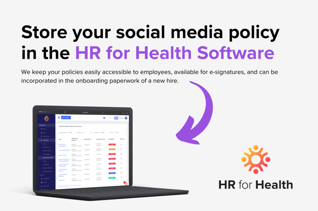 Store your social media policy in HR for Health
