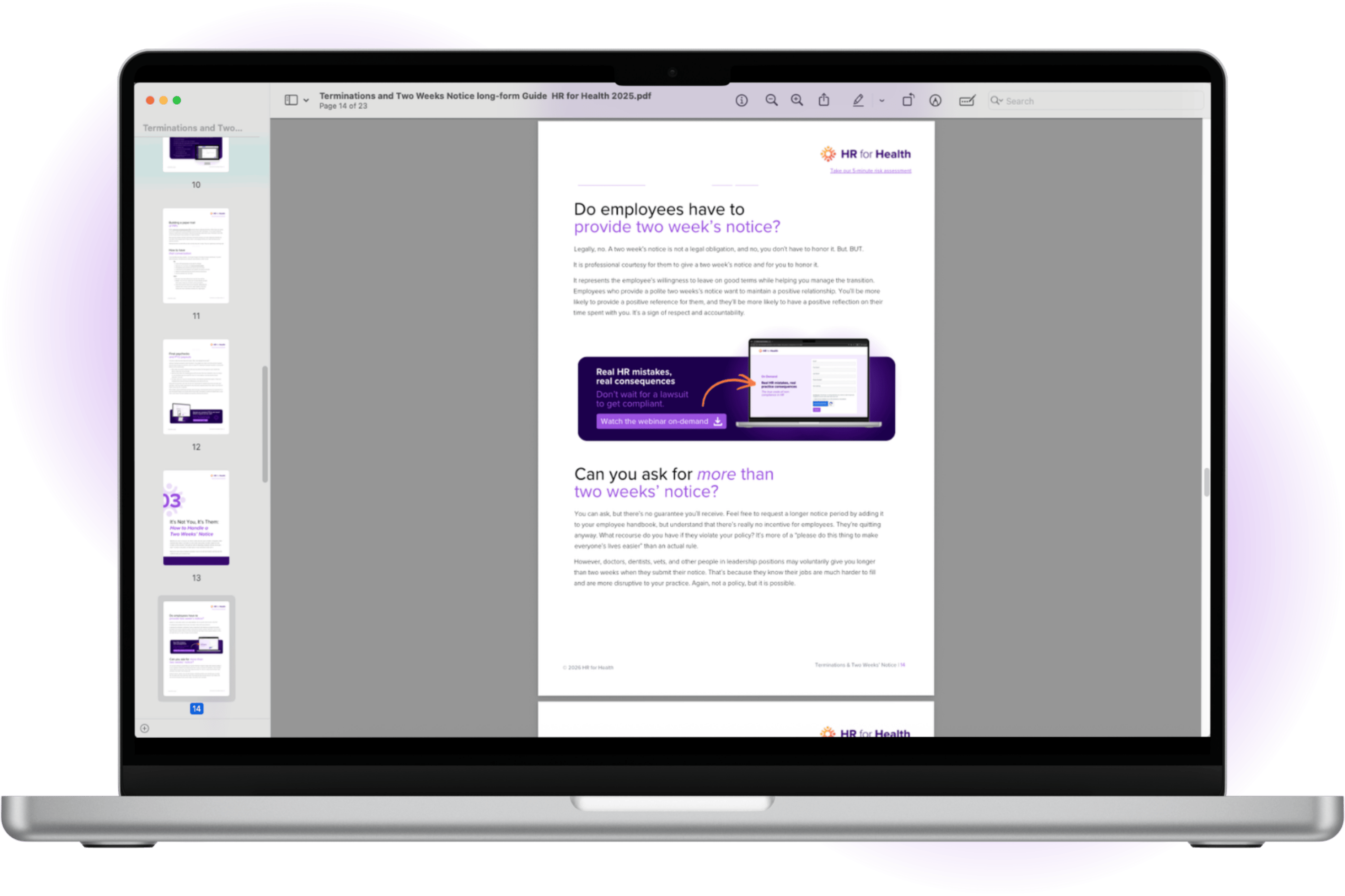 Termination & two weeks notice guide graphics Termination & two weeks notice guide graphics
