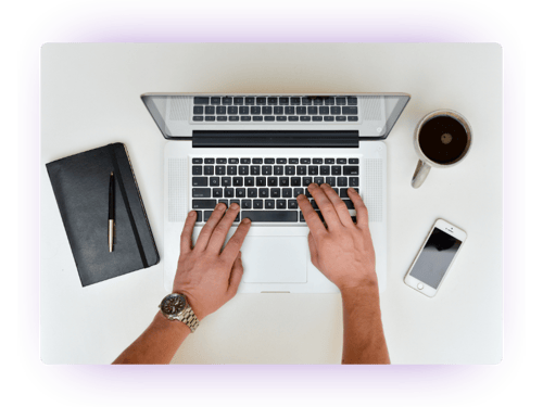 using a computer - landing page graphic using a computer - landing page graphic